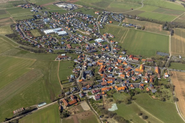 Aerial view, Meineringhausen in Korbach. District town Korbach, district Waldeck-Frankenberg in Hesse, Germany, Europe, birds-eyes view, aerial view, aerial photography, aerial photography, overview, bird's eye view