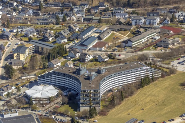Aerial view, Sauerland Stern Hotel in Willingen in Hesse. Willingen (Upland), district Waldeck-Frankenberg in Hesse, Hesse, Germany, Willingen (Upland), DEU, Europe, birds-eyes view, aerial photography, aerial photography, overview, overview, bird's eye view