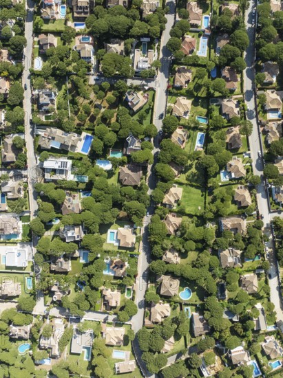 The Roche housing estate. Aerial view. Drone shot. Cádiz province, Andalusia, Spain