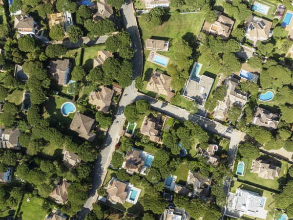 The Roche housing estate. Aerial view. Drone shot. Cádiz province, Andalusia, Spain