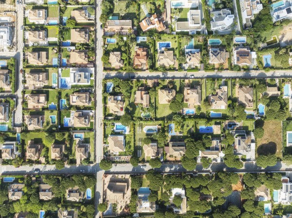 The Roche housing estate. Aerial view. Drone shot. Cádiz province, Andalusia, Spain
