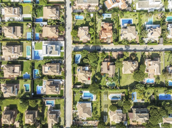The Roche housing estate. Aerial view. Drone shot. Cádiz province, Andalusia, Spain
