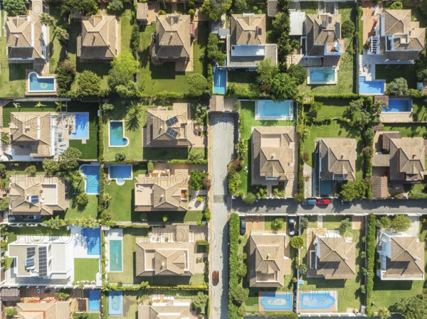 The Roche housing estate. Aerial view. Drone shot. Cádiz province, Andalusia, Spain
