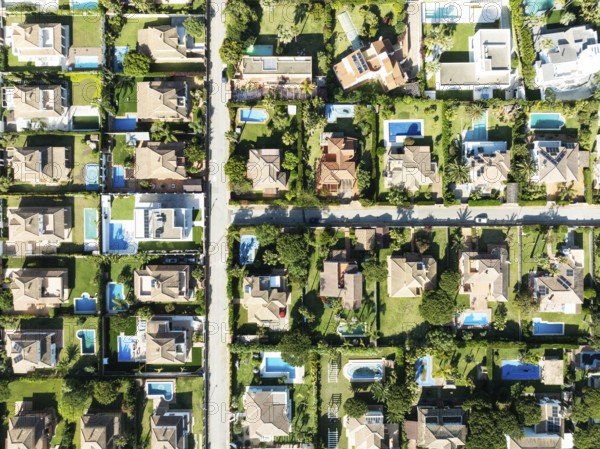 The Roche housing estate. Aerial view. Drone shot. Cádiz province, Andalusia, Spain