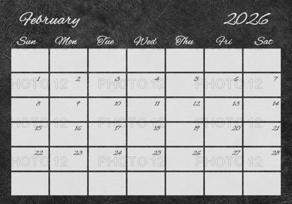 Printable Wall Calendar, February 2026 Retro