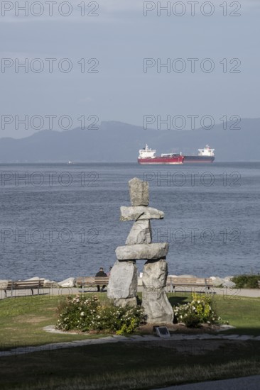Inukshuk, welcome sculpture, Vancouver, Canada