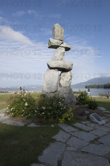 Inukshuk, welcome sculpture, Vancouver, Canada