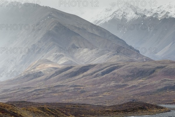 Mountain range, Polychrome Range, Denali National Park, Alaska, USA