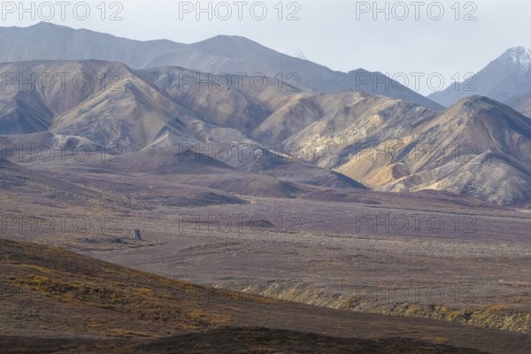 Mountain range, Polychrome Range, Denali National Park, Alaska, USA