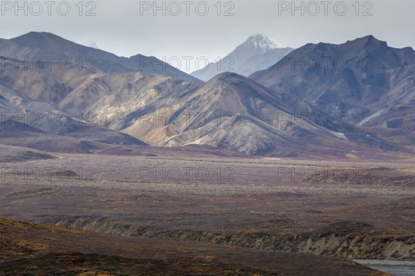Mountain range, Polychrome Range, Denali National Park, Alaska, USA