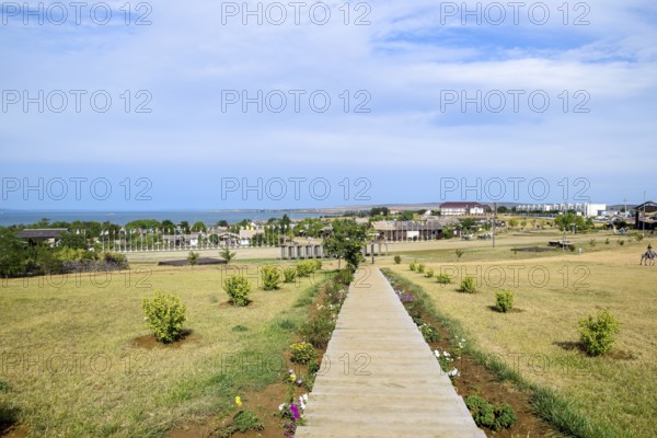 The landscape at the Cossack village, a museum Ataman. Taman, Krasnodar Krai, Russia
