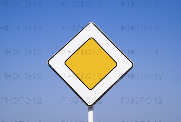 Road signs, the main road. Sign on a blue background. Krasnodar, Russia