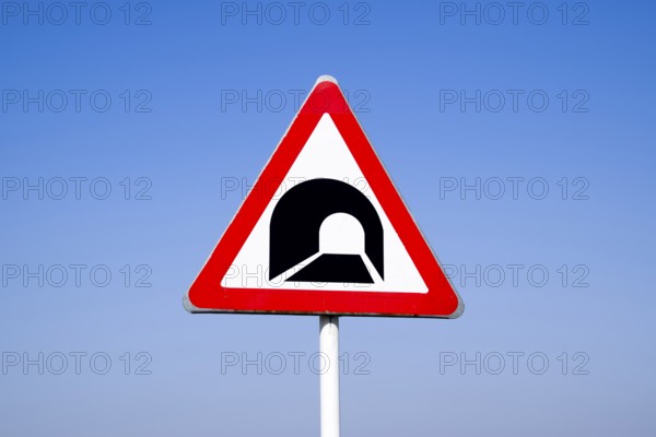 A road sign warning about the tunnel. Krasnodar, Russia