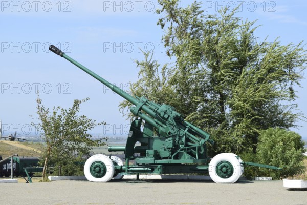 Anti-aircraft guns. Museum of weapons. Taman, Krasnodar Krai, Russia