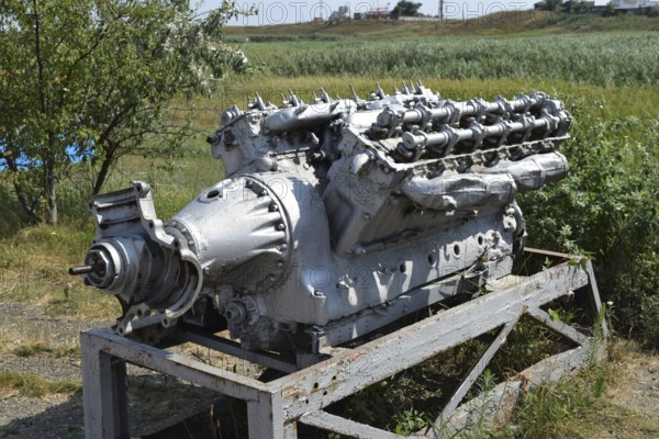 The engine of the boat. Taman, Krasnodar Krai, Russia