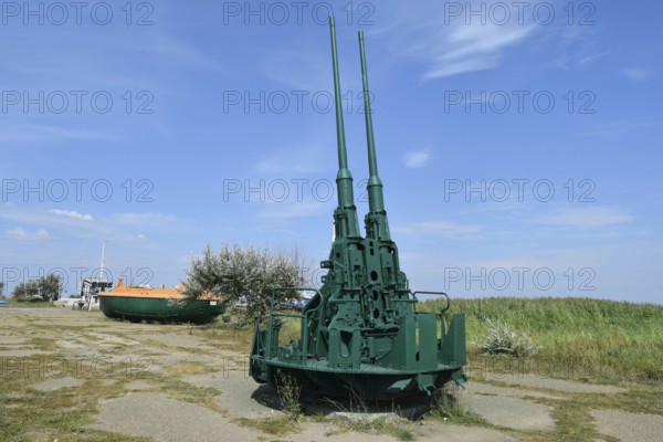 Anti-aircraft guns. Museum of weapons. Taman, Krasnodar Krai, Russia