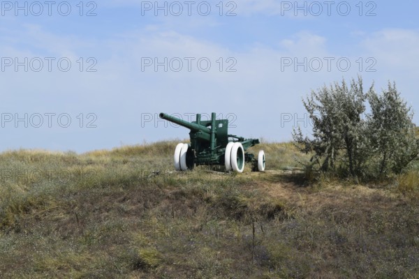 Anti-aircraft guns. Museum of weapons. Taman, Krasnodar Krai, Russia