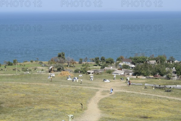 The landscape at the Cossack village, a museum Ataman. Taman, Krasnodar Krai, Russia