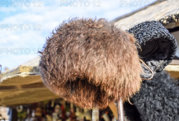 Cossack hat made of sheep's wool on the market. Taman, Krasnodar Krai, Russia