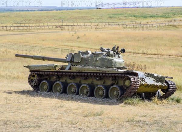 Tank, armored combat vehicle Museum tank under the open sky. Taman, Krasnodar Krai, Russia