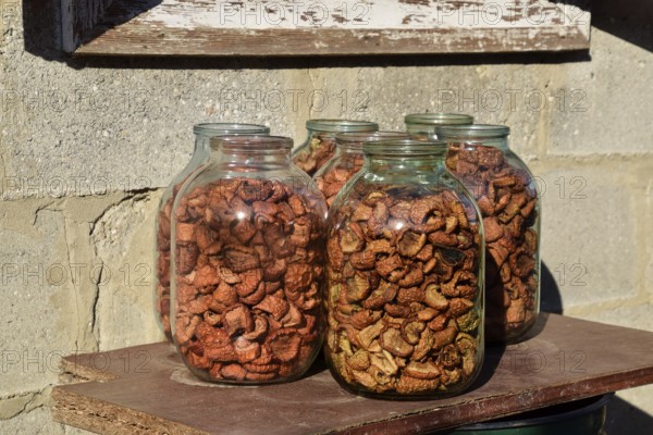 Dried fruits in the three-liter jar. Atyrau, Kazakhstan