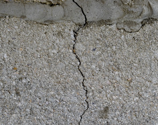 A crack in the concrete wall. Atyrau, Kazakhstan