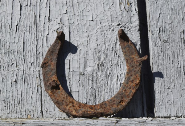 Old rusty horseshoe. Atyrau, Kazakhstan