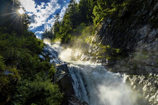 Wild River With Waterfall At Umbalfaelle On Mountain Grossvenediger In Nationalpark Hohe Tauern In Tirol In Austria
