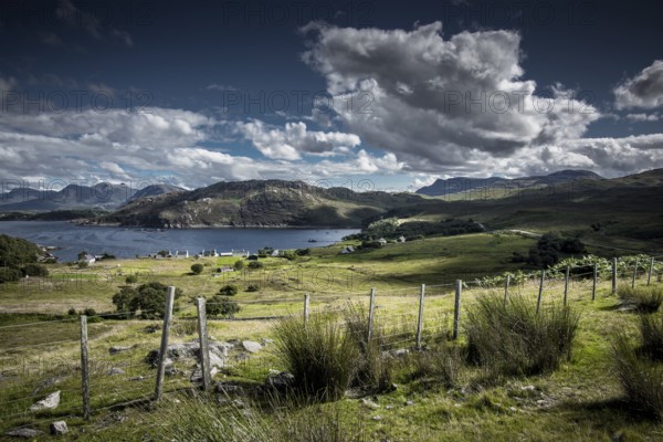 Landscape And Village Near Shieldaig At The Coast In The Highlands Of Scotland, United Kingdom