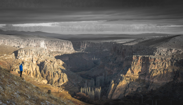 Morning view of ihlara valley in Turkey during sunrise