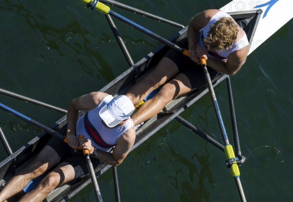 Two Male Rowers In A Double Racing Boat, Austria