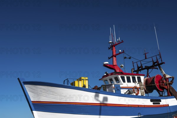Fishing Boat In The Harbor Docks Of Finistere City Guilvinec At The Coast Of Atlantic In Brittany, France