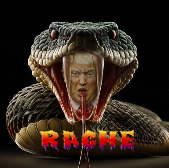 Symbolic image, Trump on a vendetta, persecution of all opponents, US democracy in danger, EU and Germany under political pressure, industry, Donald Trump, tariff threats, Elon Musk, Mark Zuckerberg, social networks, fake news, rights broken, hate, agitation, DSG Digital Services Act, re-election, USA, politics, announcements, autocracy, wanted dictator, Republicans, US electoral system, global danger, lies, 2nd term, global burden, Ukrainian war, storming White House, governing with decrees