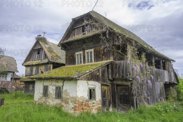 Old dilapidated wooden house, Cigoc, Sisak-Moslavina County, Croatia