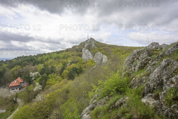 View from the castle ruins of Kalnik over the rocky ridge, Comuna Kalnik, Koprivnica-Križevc County, Croatia