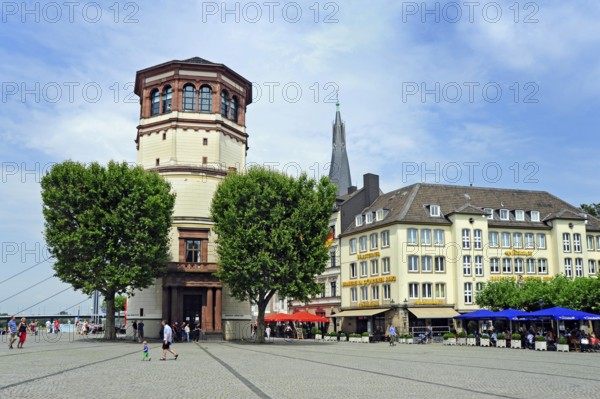 Castle tower on Burgplatz, Old Town, Düsseldorf, Rhineland, North Rhine-Westphalia, North Rhine-Westphalia, Germany