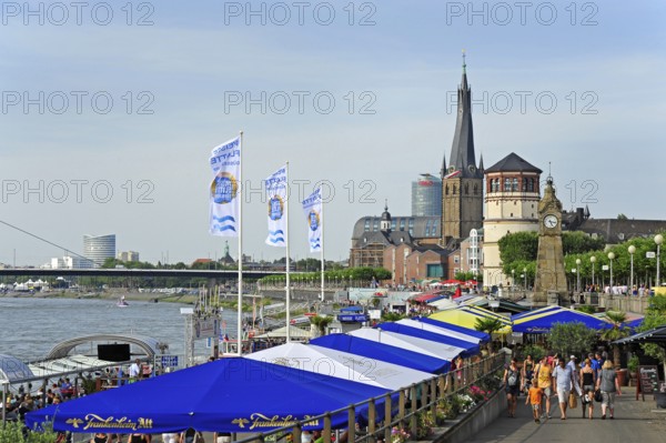 Rheinufer Promenade, Rheinuferpromenade, Old Town, Düsseldorf, Rhineland, North Rhine-Westphalia, North Rhine-Westphalia, Germany