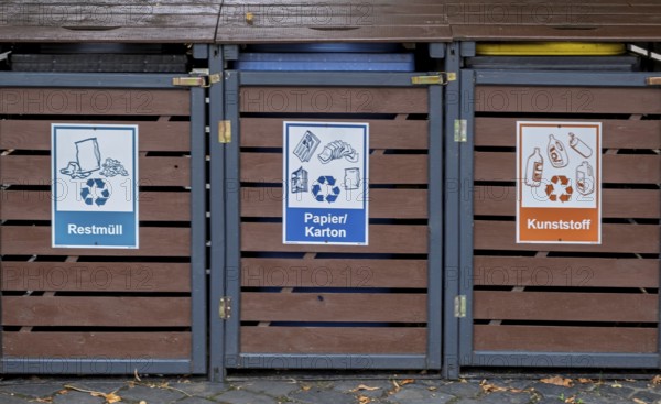 Waste containers, waste separation, Hesse, Germany
