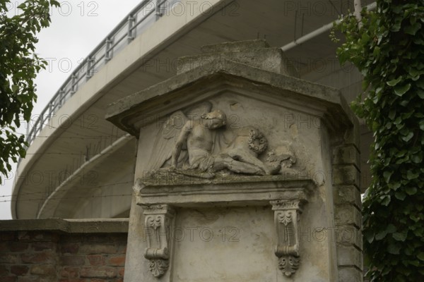 Sankt Marx cemetery, old grave, motorway, Vienna