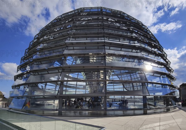 Viewing platform with the Reichstag dome, landmark, Reichstag, government, government district, Berlin, Germany