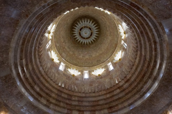 Impressive dome view with geometric architecture and light, Yazidi temple, Yazidi temple, the largest Yazidi temple in the world is called Quba Mere Diwane, Aknalich, Aknalich, Armavir district, Armenia