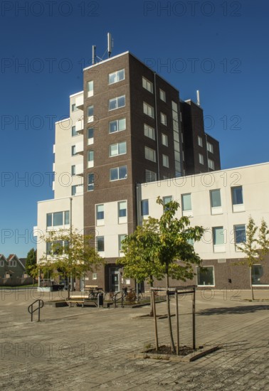 Modern apartment building with services for the elderly built in 2015 in Ystad, Skåne County, Sweden, Scandinavia