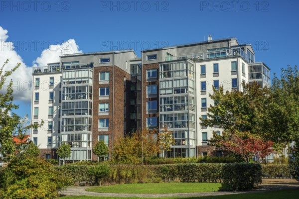 Modern apartment building built in 2010 in Ystad, Skåne County, Sweden, Scandinavia