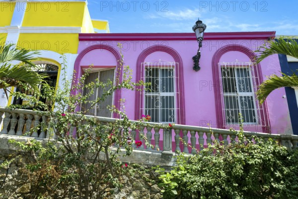 Mazatlan, Mexico, Colorful colonial streets in historic center near Malecon and tourist attractions