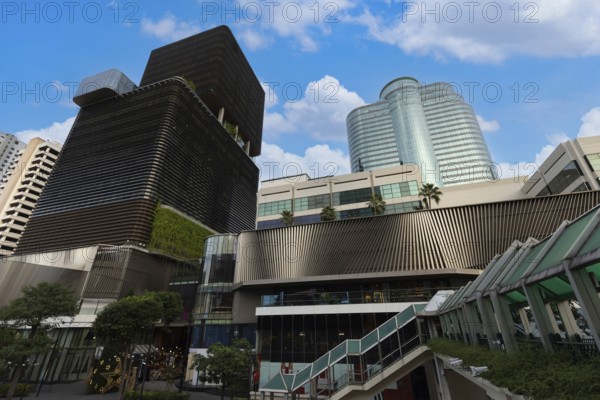 Thailand, Bangkok downtown business and financial district panoramic skyline