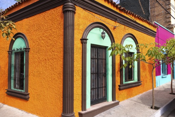 Mazatlan, Mexico, Colorful colonial streets in historic center near Malecon and tourist attractions