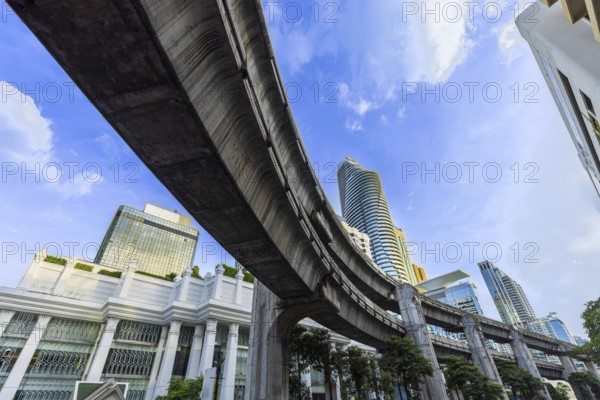 Thailand, Bangkok downtown business and financial district panoramic skyline