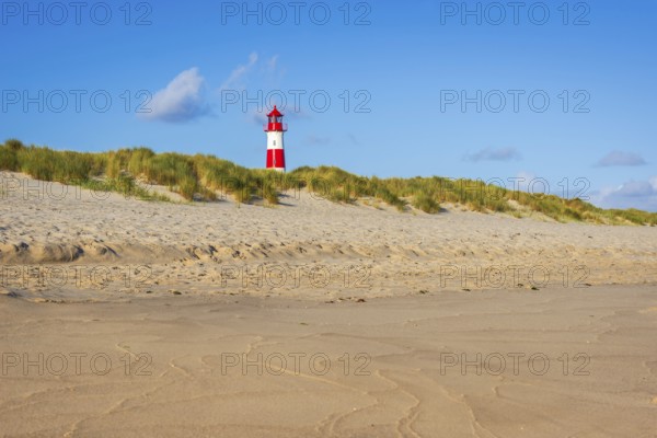 The Lister lighthouse at Ellenbogen, morning light, morning mood, dune, North Sea island, Sylt