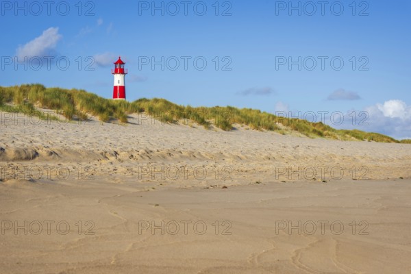 The Lister lighthouse at Ellenbogen, morning light, morning mood, dune, North Sea island, Sylt