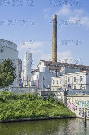 Neukölln district heating plant, Weigandstraße, Neuköllner Schifffahrtskanal, Neukölln, Berlin, Germany